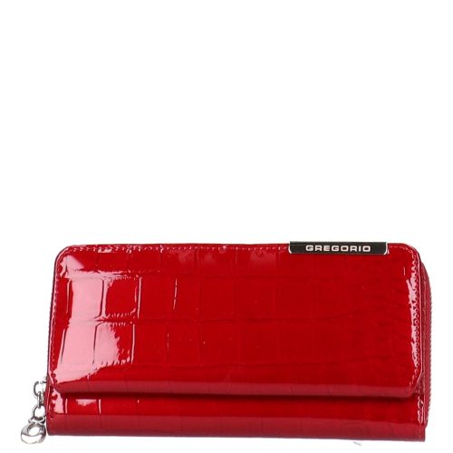 Gregorio BC-111 piros elöl kártyatartós lakk bőr női pénztárca