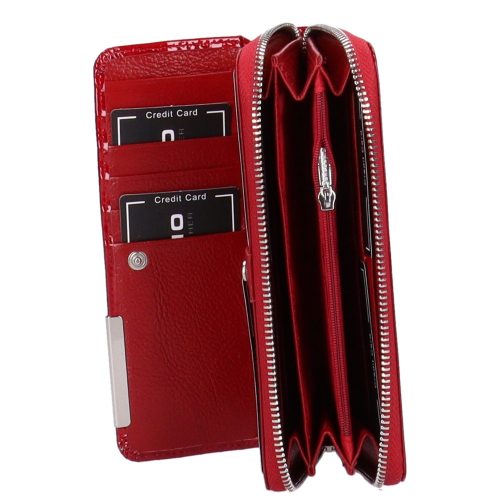 Gregorio BC-111 piros elöl kártyatartós lakk bőr női pénztárca