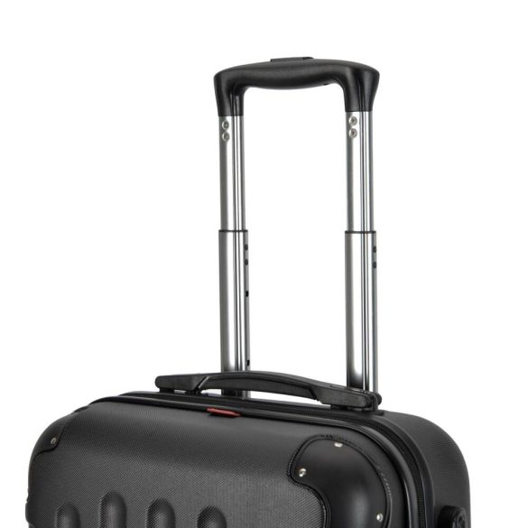 Bontour Vertical fekete 4 kerekű nagy/közepes/kabin méretű bőrönd szett 