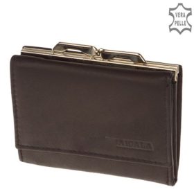 La Scala DK-81 fekete bőr női kicsi pénztárca