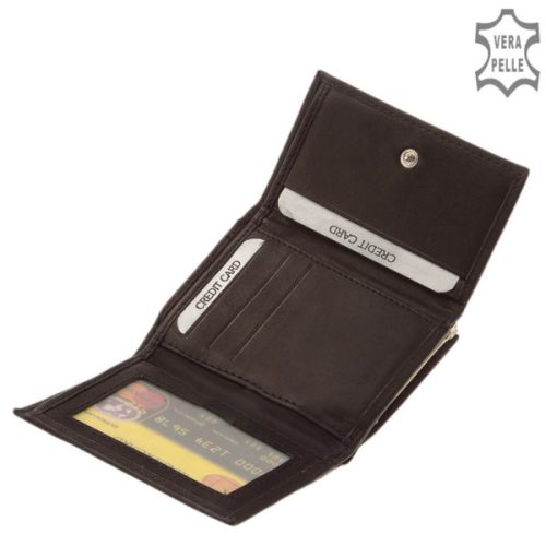 La Scala DK-81 fekete bőr női kicsi pénztárca