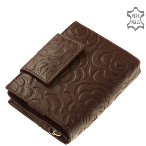 Sylvia Belmonte RO-03 barna virágos bőr női pénztárca