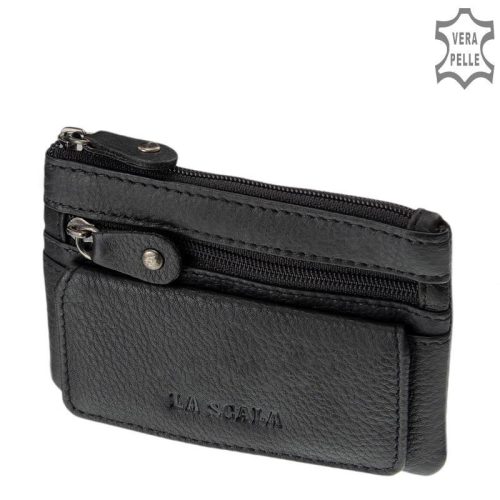 La Scala SE502 fekete bőr kulcstartó