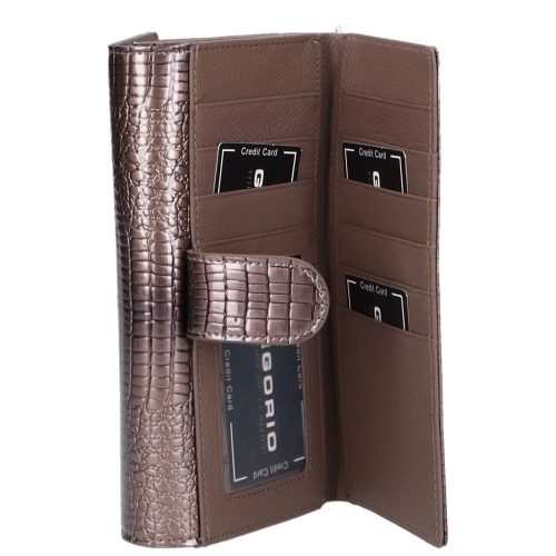 Gregorio GF-121 bronz lakk bőr női pénztárca