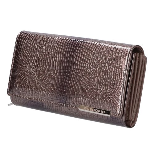 Gregorio GF-121 bronz lakk bőr női pénztárca