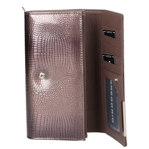 Gregorio GF-121 bronz lakk bőr női pénztárca