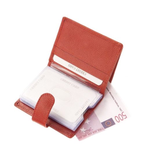 La Scala AD2038/T piros bőr női kártyatartó