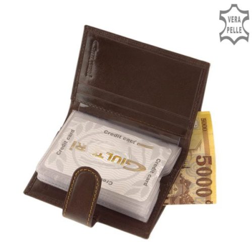 Giultieri SIV808/T barna bőr férfi exkluzív kártyatartó és pénztárca
