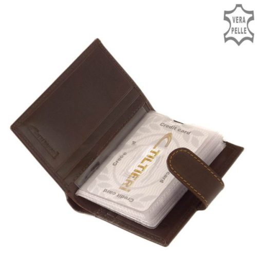 Giultieri SIV808/T barna bőr férfi exkluzív kártyatartó és pénztárca