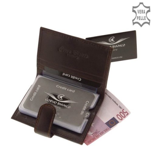 Corvo Bianco CBS808/T barna férfi bőr exkluzív kártyatartó és pénztárca