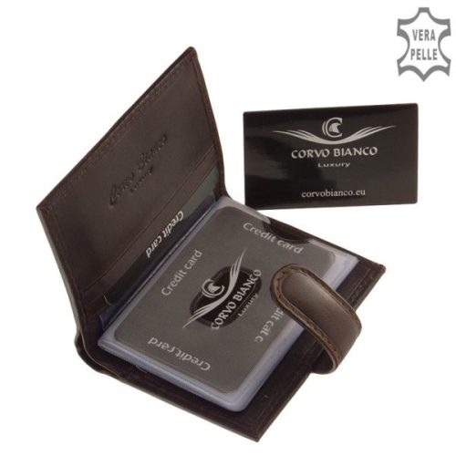 Corvo Bianco CBS808/T barna férfi bőr exkluzív kártyatartó és pénztárca