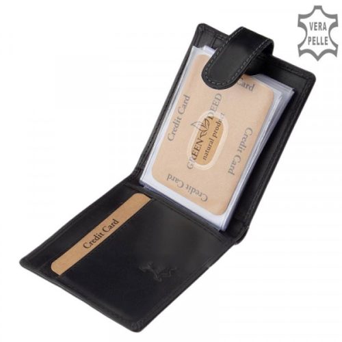 Green Deed OPR30809/T fekete bőr férfi kártyatartó és pénztárca