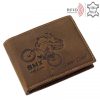 Green Deed BMX1021 barna bőr férfi kerékpáros minta pénztárca  