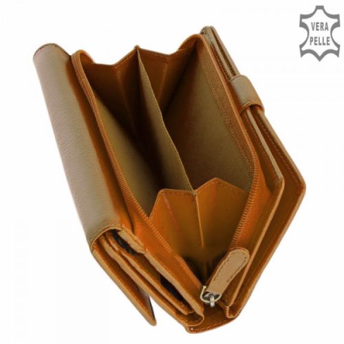 La Scala TGN452 mustár hátul kártyatartós bőr női pénztárca