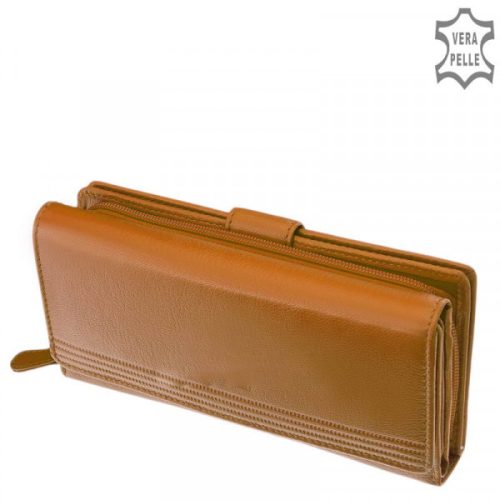La Scala TGN452 mustár hátul kártyatartós bőr női pénztárca