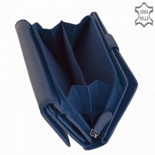 La Scala TGN452 kék hátul kártyatartós bőr női pénztárca