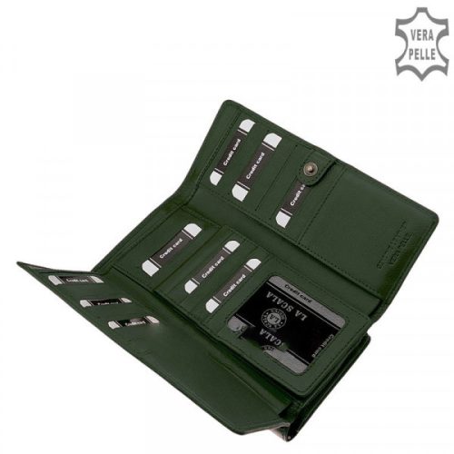 La Scala TGN452 zöld bőr női pénztárca