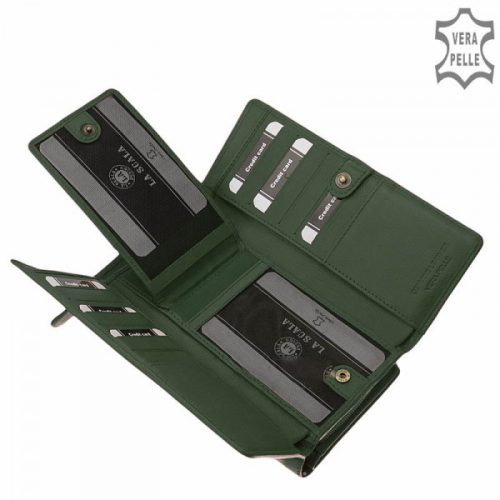 La Scala TGN452 zöld bőr női pénztárca