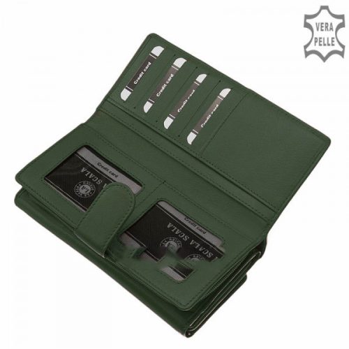 La Scala TGN452 zöld bőr női pénztárca