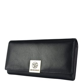   Gregorio GS-102 fekete elöl kártyatartós bőr női pénztárca