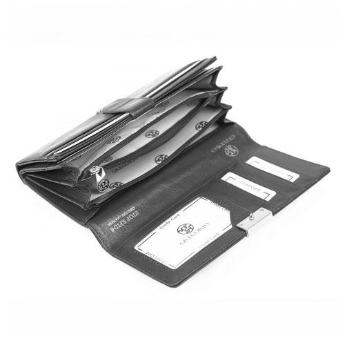 Gregorio GS-102 fekete elöl kártyatartós bőr női pénztárca