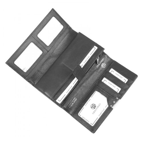 Gregorio GS-102 fekete elöl kártyatartós bőr női pénztárca