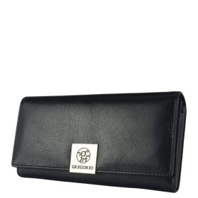   Gregorio GS-122 fekete hátul kártyatartós bőr női pénztárca