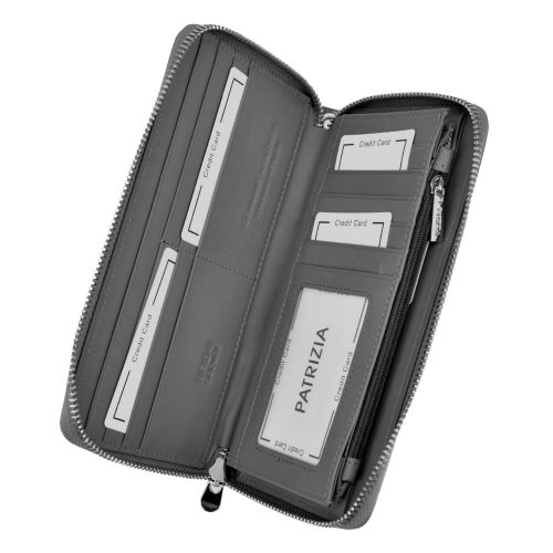 Patrizia FF-119 dark grey lakk bőr női pénztárca