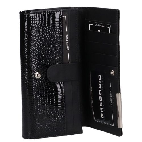 Gregorio GF-102 fekete elöl kártyatartós bőr pénztárca 