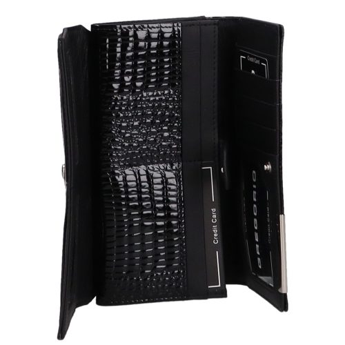 Gregorio GF-102 fekete elöl kártyatartós bőr pénztárca 