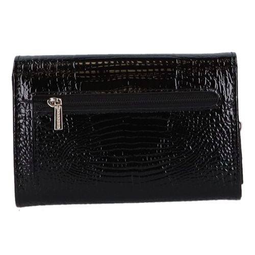 Gregorio GF-112 fekete elöl kártyatartós lakk bőr női pénztárca