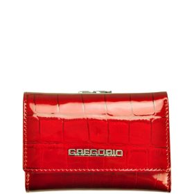 Gregorio BC-117 piros lakk bőr női pénztárca