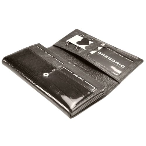 Gregorio BC-100 grey lakk bőr női pénztárca