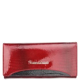 Gregorio GP-106 piros lakk bőr női pénztárca 