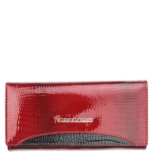 Gregorio GP-106 piros lakk bőr női pénztárca 