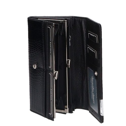 Jennifer Jones 5289-2 fekete  bőr női pénztárca