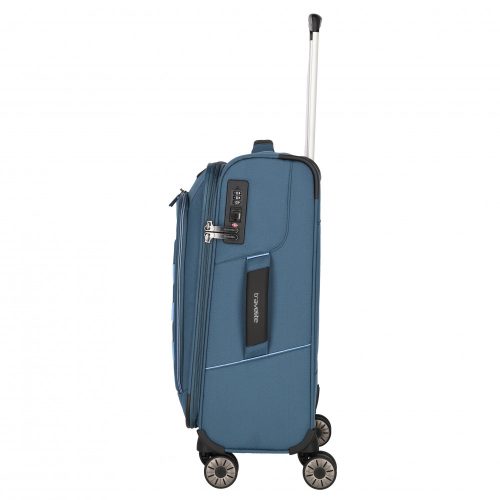 Travelite Skaii S kék4 kerekű kabin méretű bőrönd 