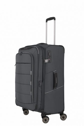 Travelite Skaii M szürke 4 kerekű bővíthető közepes méretű bőrönd 