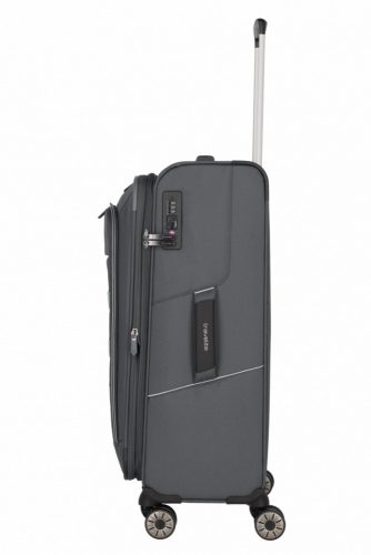 Travelite Skaii M szürke 4 kerekű bővíthető közepes méretű bőrönd 