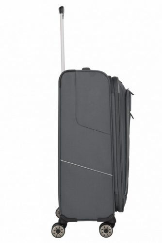 Travelite Skaii M szürke 4 kerekű bővíthető közepes méretű bőrönd 