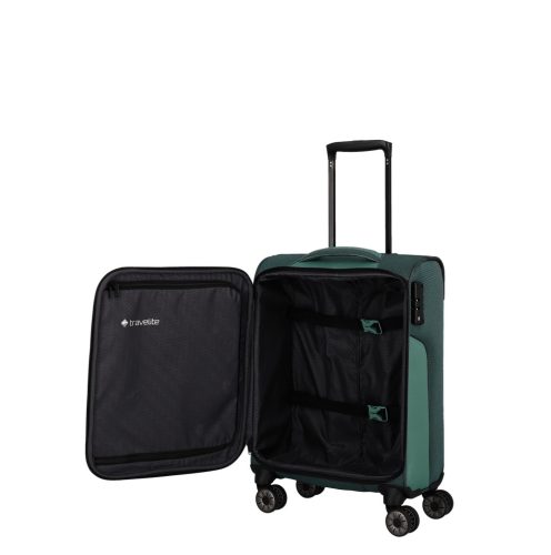 Travelite Viia S zöld 4 kerekű kabin méretű bőrönd 