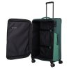 Travelite Viia L zöld 4 kerekű bővíthető nagy méretű bőrönd 