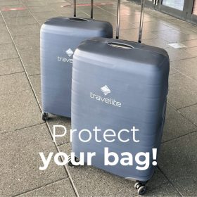 Travelite közepes méretű szürke bőrönd huzat 