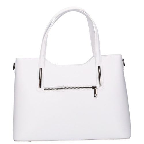 Olasz bőr 5137 fehér nagy női kézitáska 