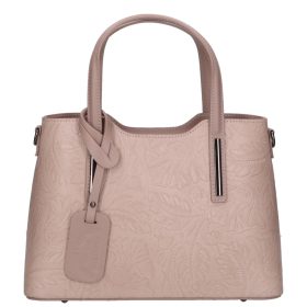 Olasz bőr 5136 púder virágos női kézitáska