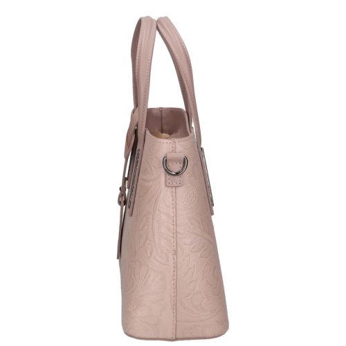 Olasz bőr 5136 púder virágos női kézitáska