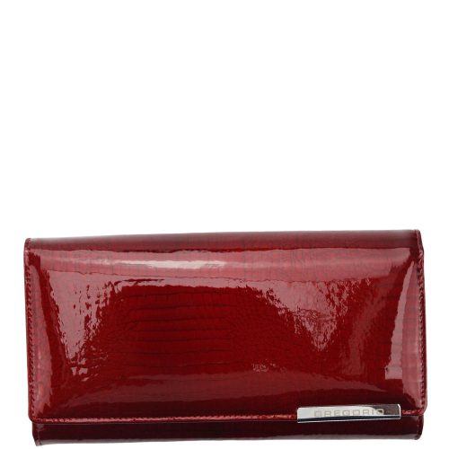 Gregorio GF-121 piros hátul kártyatartós lakk bőr női pénztárca