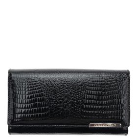   Gregorio GF-121 fekete hátul kártyatartós lakk bőr női pénztárca