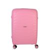 Benzi BZ5709 M pink 4 kerekű közepes méretű bőrönd