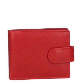 86682 piros bőr női kártyatartó és pénztárca